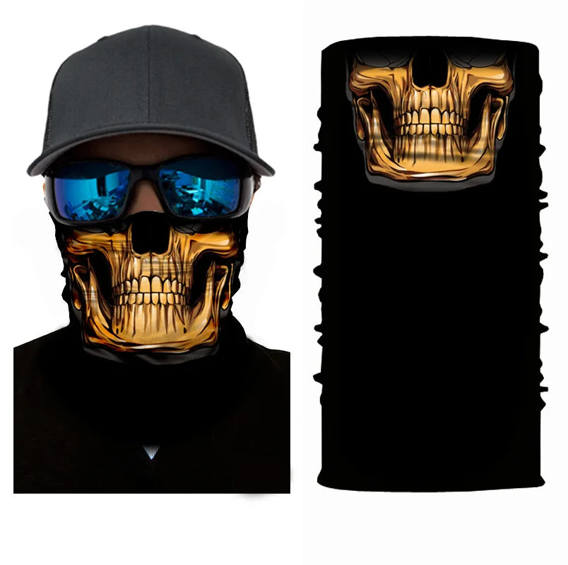 3D Printed Outdoor Sun Protection Neck Gaiter Funny Seamless Bandana Scarf in Polyester for Parties