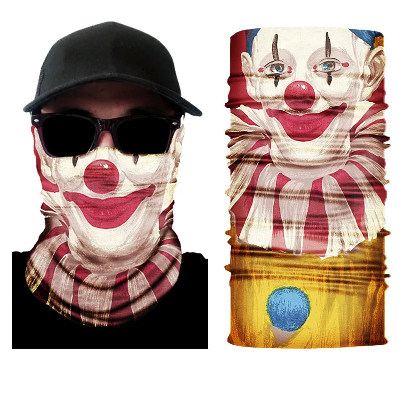 3D Printed Outdoor Sun Protection Neck Gaiter Funny Seamless Bandana Scarf in Polyester for Parties