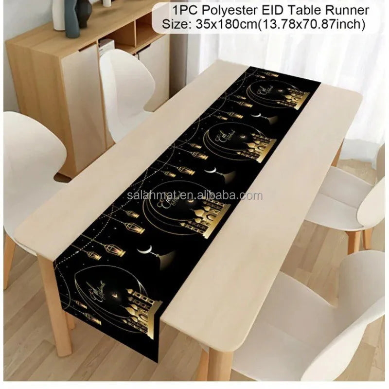 Eid Tablecloth Dinner Table Minimalist Linen Islamic Party Supplies Ramadan Gift Ramadan Decoration for Home Nordic Style