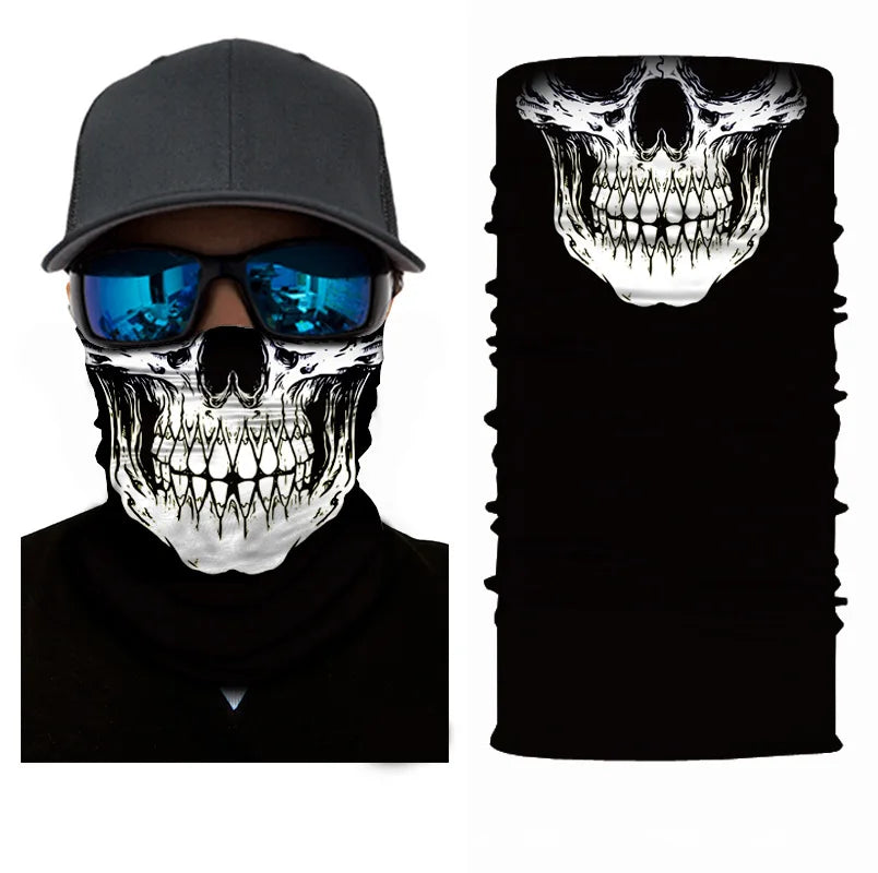 3D Printed Outdoor Sun Protection Neck Gaiter Funny Seamless Bandana Scarf in Polyester for Parties
