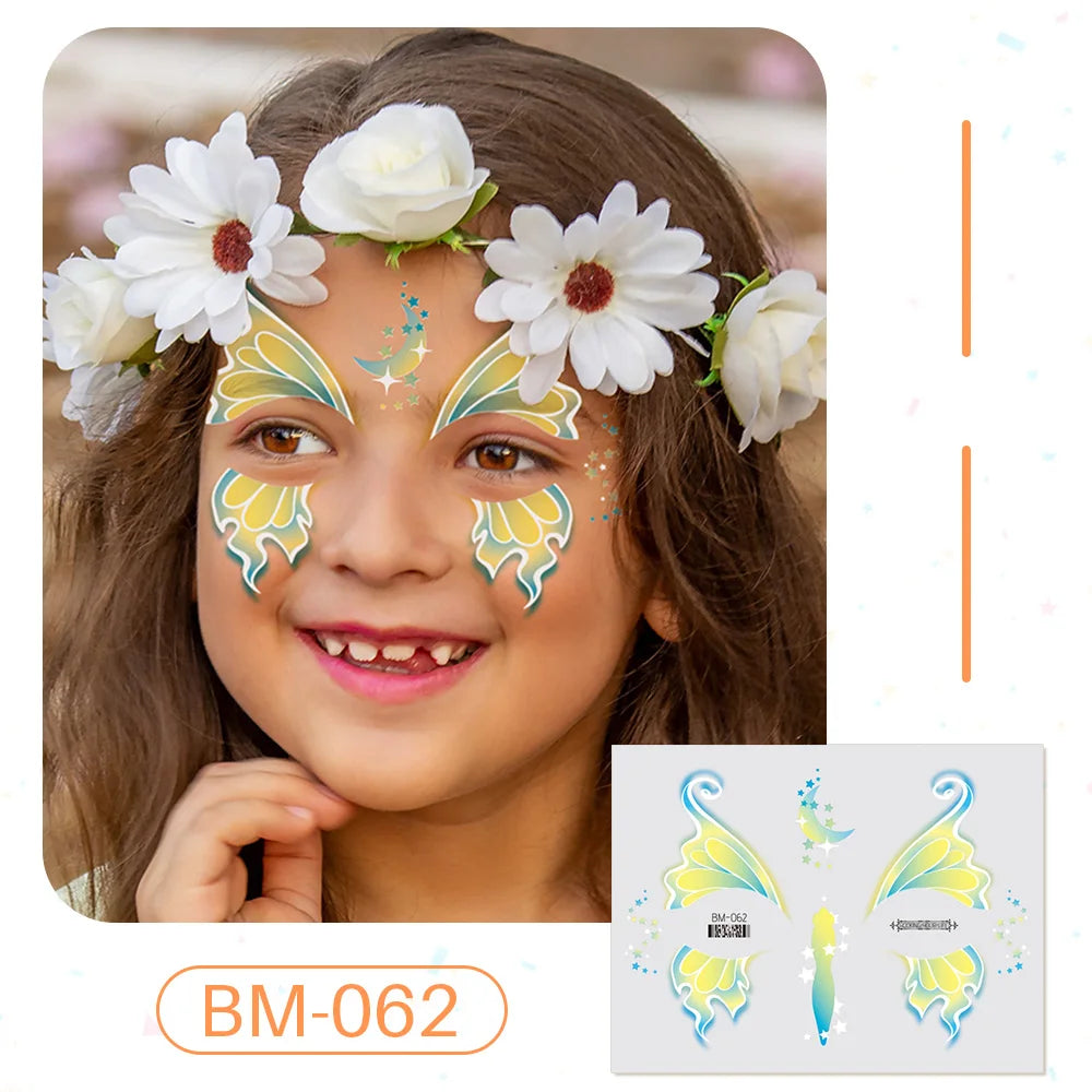 Birthday Party Supplies Favors Dinosaur Tiger Panda Face Tattoos Paint for Kids Boys Girls Makeup Face Mask Tattoos for Kids