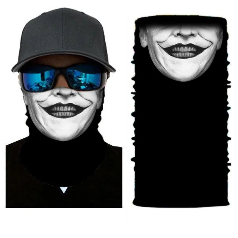 3D Printed Outdoor Sun Protection Neck Gaiter Funny Seamless Bandana Scarf in Polyester for Parties