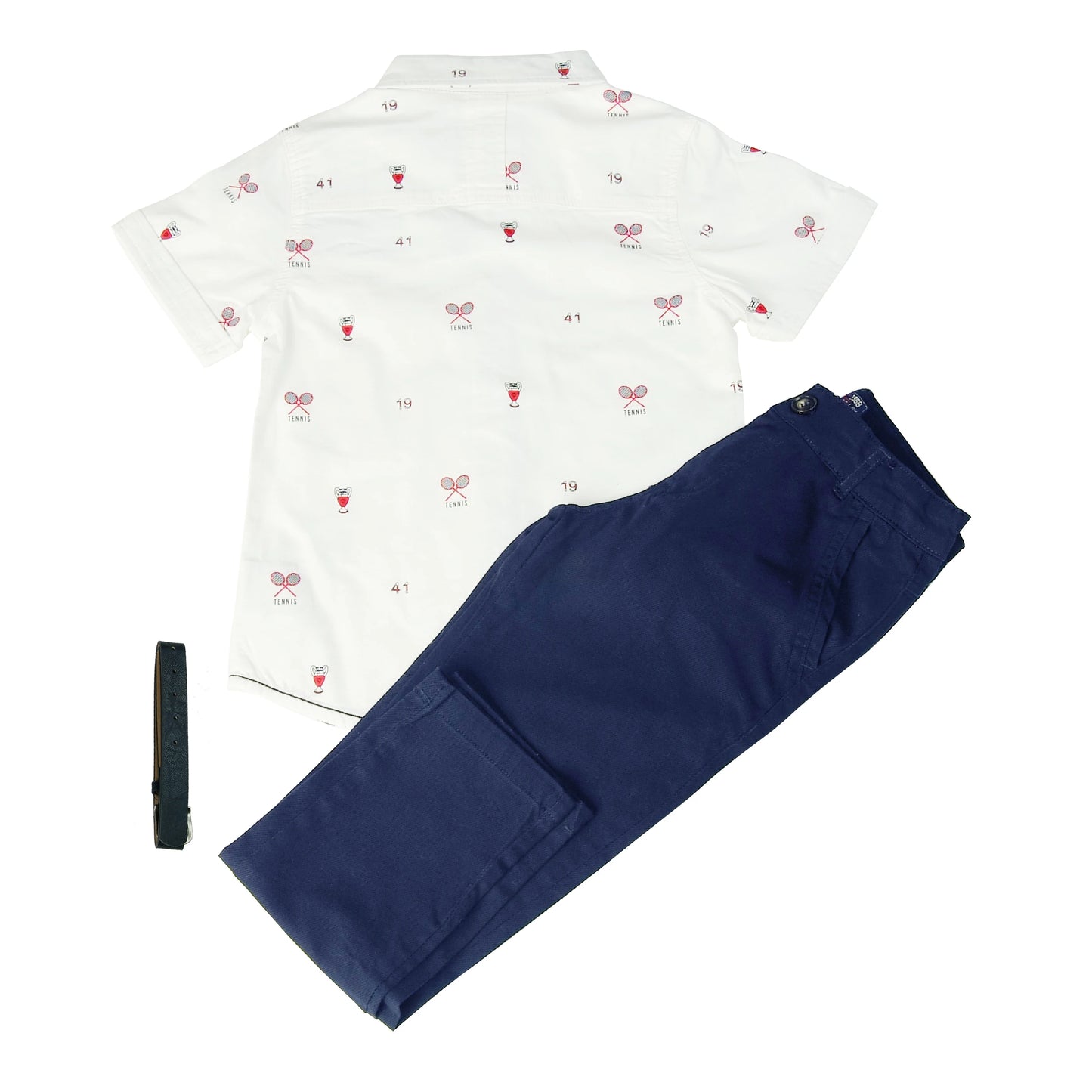 Boy's Clothing Set Quality 100% Cotton Shirt and Pant with Printed Pattern Kids Clothing