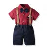Formal Kids Clothing Wholesale Kids Sets Short-sleeved Striped Shirt Shorts Clothes Boys Clothing Sets