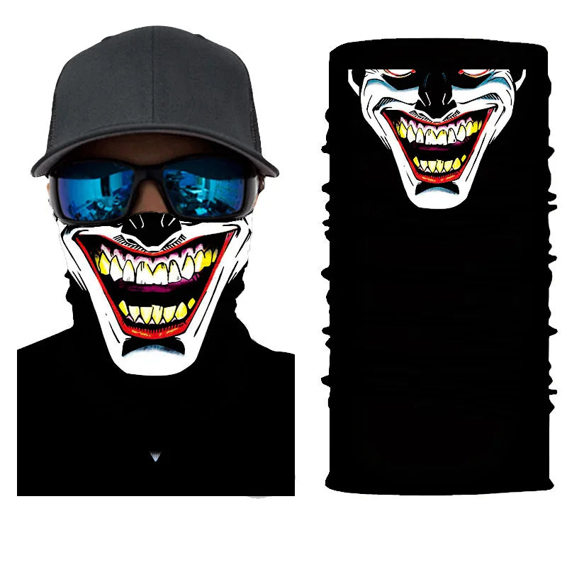 3D Printed Outdoor Sun Protection Neck Gaiter Funny Seamless Bandana Scarf in Polyester for Parties