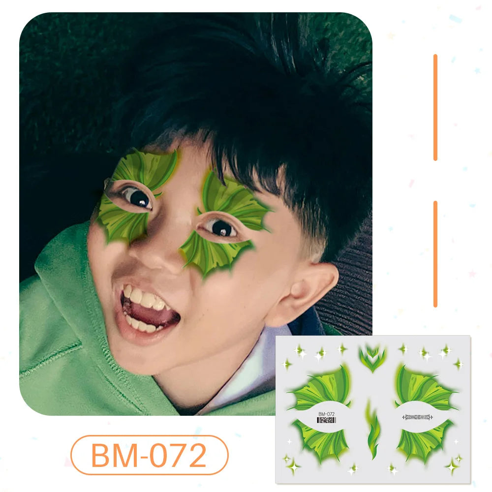 Birthday Party Supplies Favors Dinosaur Tiger Panda Face Tattoos Paint for Kids Boys Girls Makeup Face Mask Tattoos for Kids