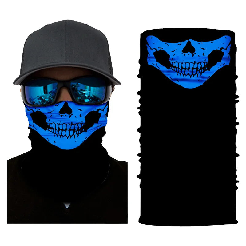 3D Printed Outdoor Sun Protection Neck Gaiter Funny Seamless Bandana Scarf in Polyester for Parties