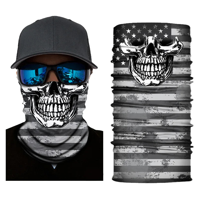 3D Printed Outdoor Sun Protection Neck Gaiter Funny Seamless Bandana Scarf in Polyester for Parties