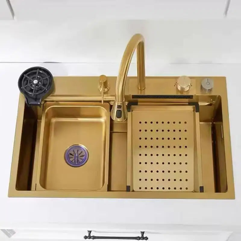 Tiktok Popular Luxury Gold Kitchenware Set Smart Sink Faucet Accessories Gold Faucet
