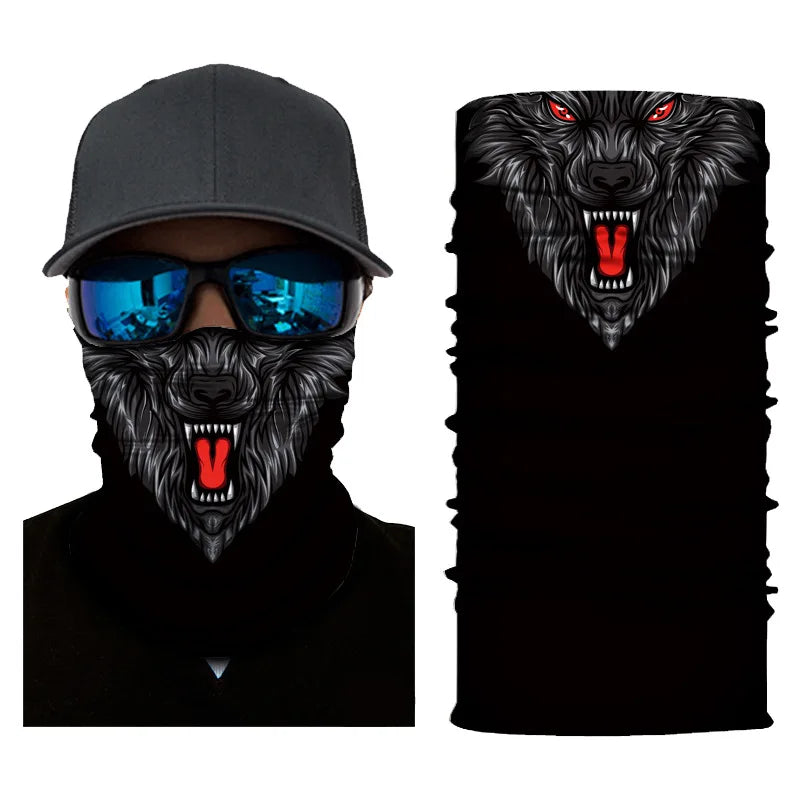 3D Printed Outdoor Sun Protection Neck Gaiter Funny Seamless Bandana Scarf in Polyester for Parties