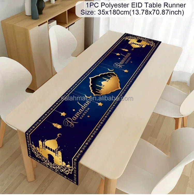 Eid Tablecloth Dinner Table Minimalist Linen Islamic Party Supplies Ramadan Gift Ramadan Decoration for Home Nordic Style