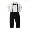 Baby Boy Clothing Set Dress Suit Gentleman Shirt With Bow Tie +Trousers Sets Party Wedding Handsome Kids Clothing Boys Clothes