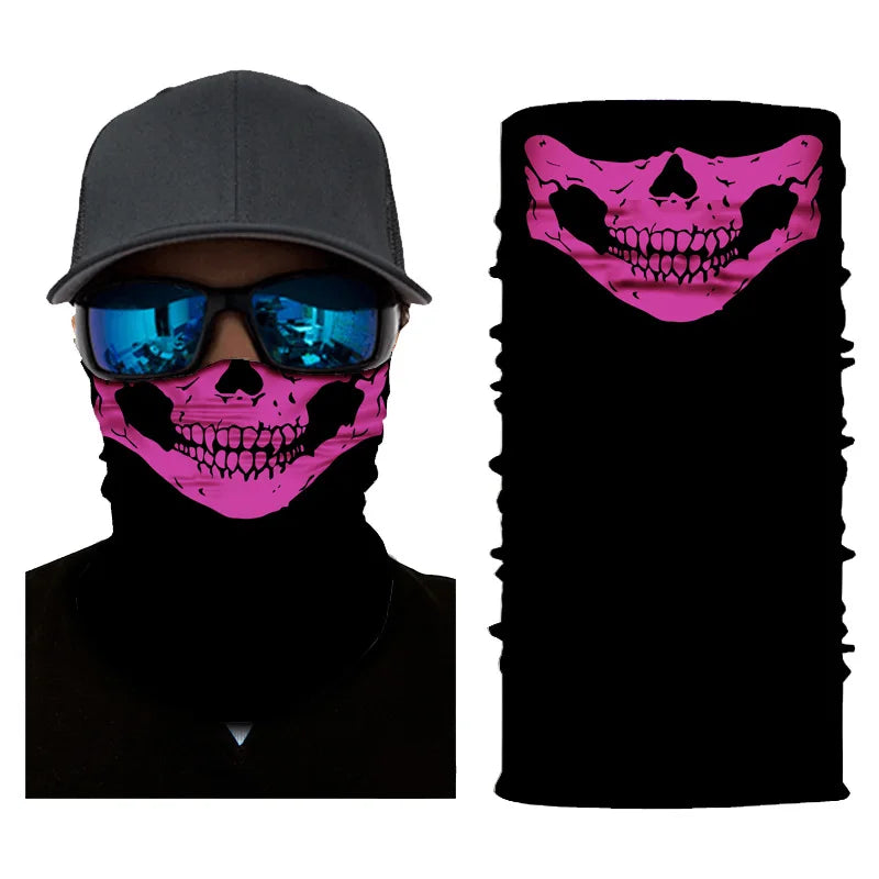 3D Printed Outdoor Sun Protection Neck Gaiter Funny Seamless Bandana Scarf in Polyester for Parties