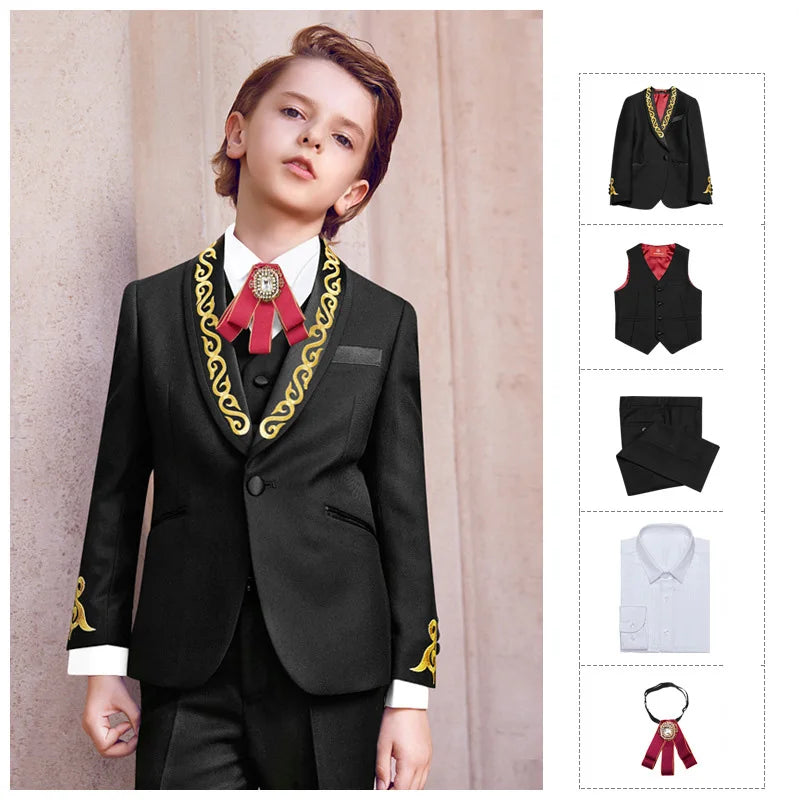 New Arrival  Children Clothing Show Boy's Suits Black Decoration Kids Clothing