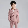 Top Grade Children Clothes Formal Boy's Suits Kids Clothing Sets Pink Black