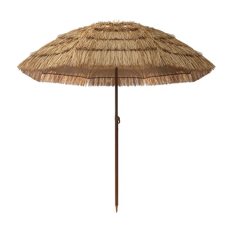Outdoor Beach Umbrella Large Foldable Garden Pool Patio Beach Umbrella Simulated Thatched Sunshade Umbrellas Backyard Holidays