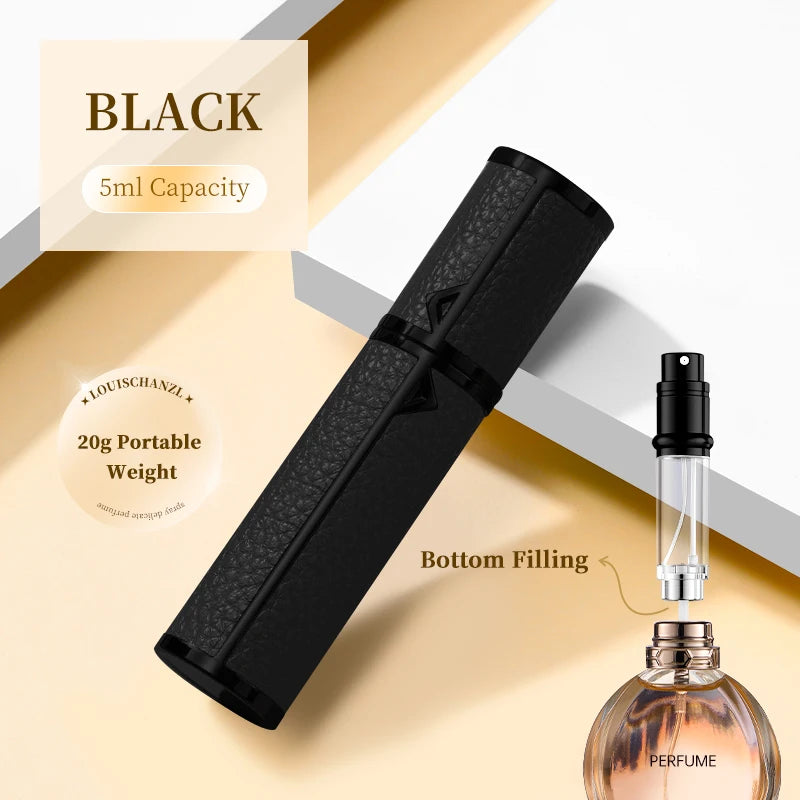5/8/10ml PU leather mini perfume Atomizer Bottle Sprayer Suitable for Boarding Tight Sealing Travel Customized Refillable Bottle