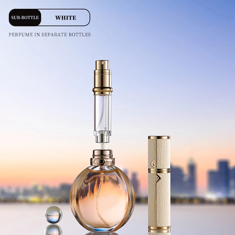 5/8/10ml PU leather mini perfume Atomizer Bottle Sprayer Suitable for Boarding Tight Sealing Travel Customized Refillable Bottle