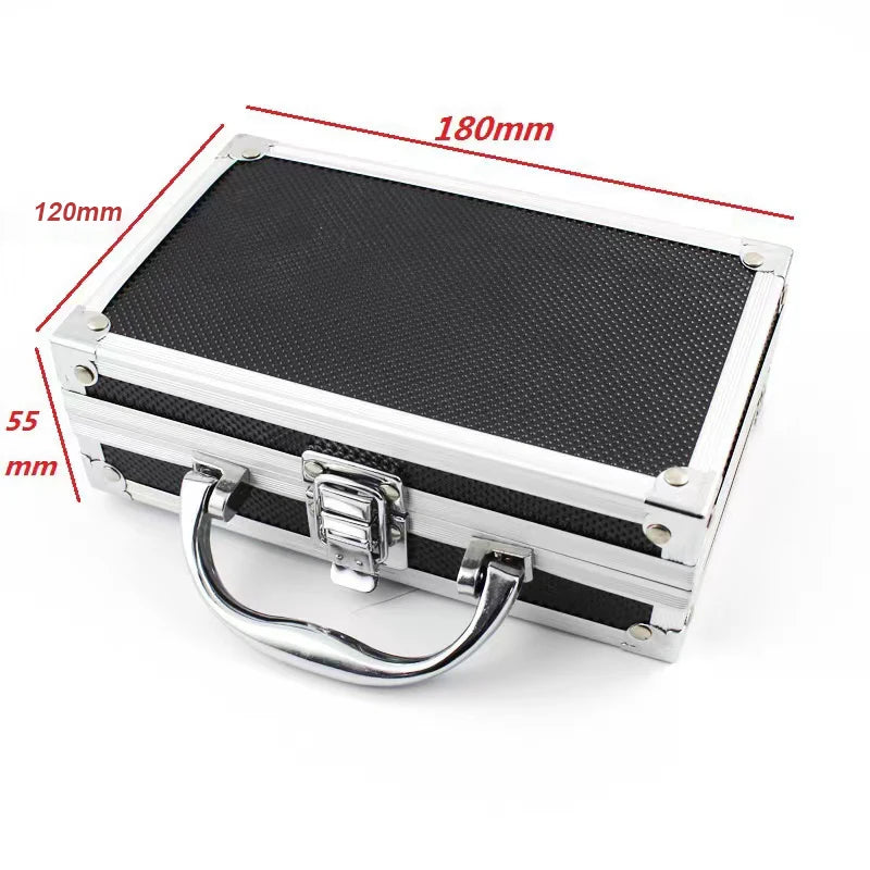 Tattoo Kit Box Aluminum Tattoo Machine Storage Box Portable Multifunctional with Sponge and Corner Reinforcements for Makeup Box