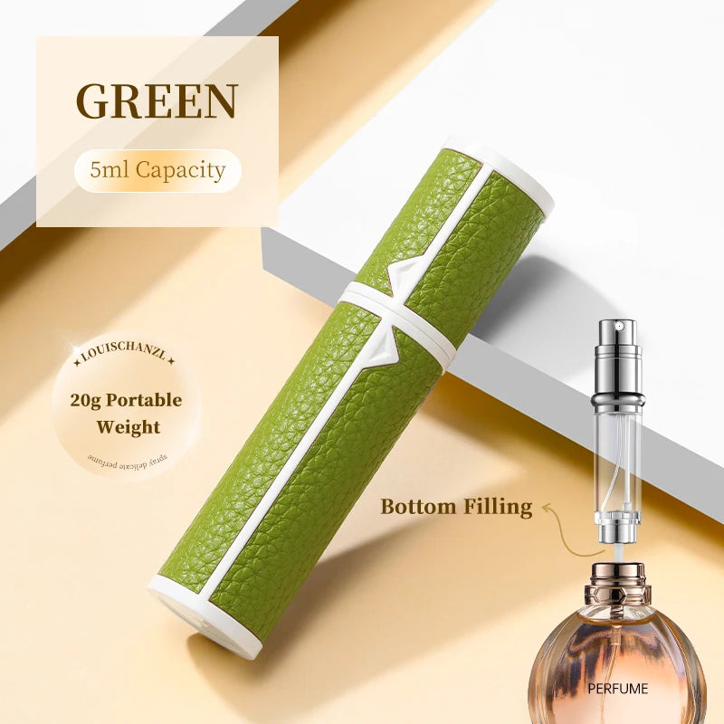 5/8/10ml PU leather mini perfume Atomizer Bottle Sprayer Suitable for Boarding Tight Sealing Travel Customized Refillable Bottle