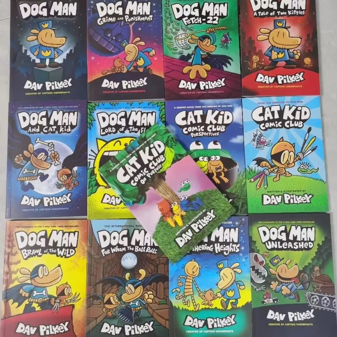 15Books Dog Man Detective Dog's Adventures Volumes 1-15 Hardcover New Edition Set Picture Book Comic Click-to-Read Version