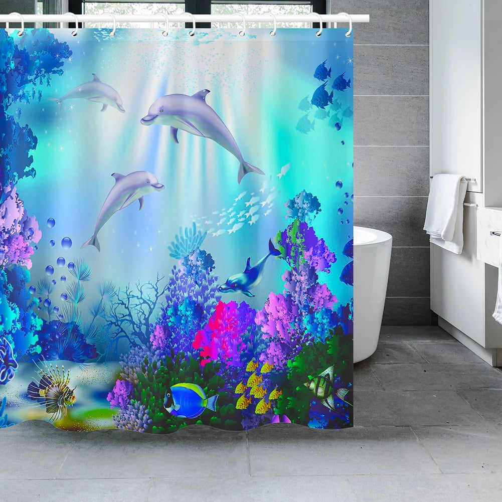 Nature Shower Curtains Woodland Bath Curtain Polyester Cloth Fabric Bathroom Partition with Hooks Scenic Decor Shower Curtain