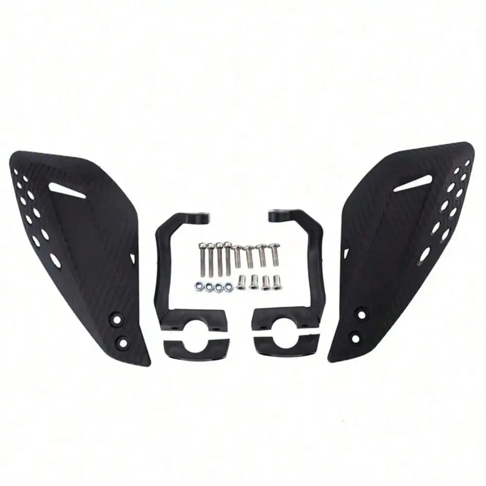 Dirt Bike Hand Guards - Carbon Fiber Style PP Shields with Brake Lever Cutouts, Windproof & Shockproof for Honda/KTM (Black)