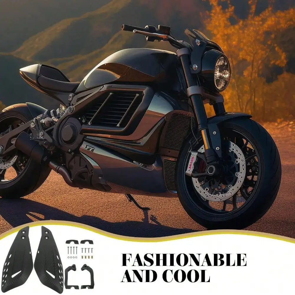 Dirt Bike Hand Guards - Carbon Fiber Style PP Shields with Brake Lever Cutouts, Windproof & Shockproof for Honda/KTM (Black)