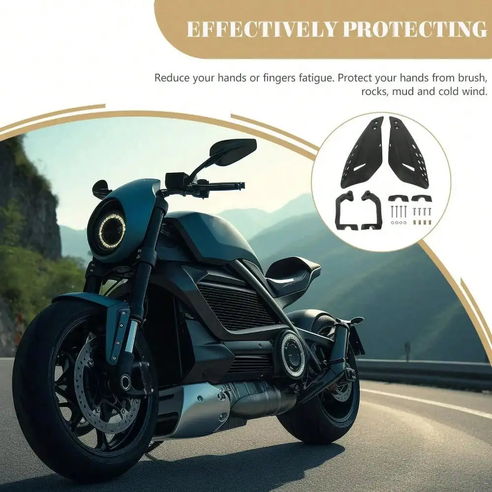 Dirt Bike Hand Guards - Carbon Fiber Style PP Shields with Brake Lever Cutouts, Windproof & Shockproof for Honda/KTM (Black)