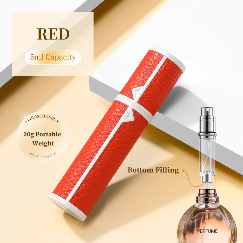 5/8/10ml PU leather mini perfume Atomizer Bottle Sprayer Suitable for Boarding Tight Sealing Travel Customized Refillable Bottle