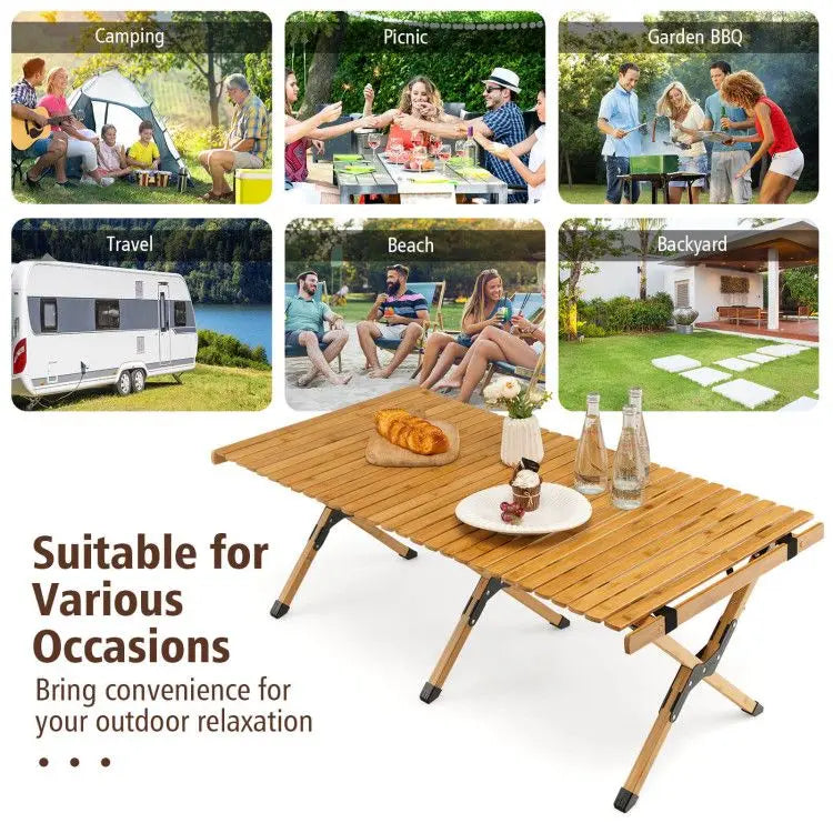 Portable Camping and BBQ Picnic Table with Carry Bag for Outdoor Activities