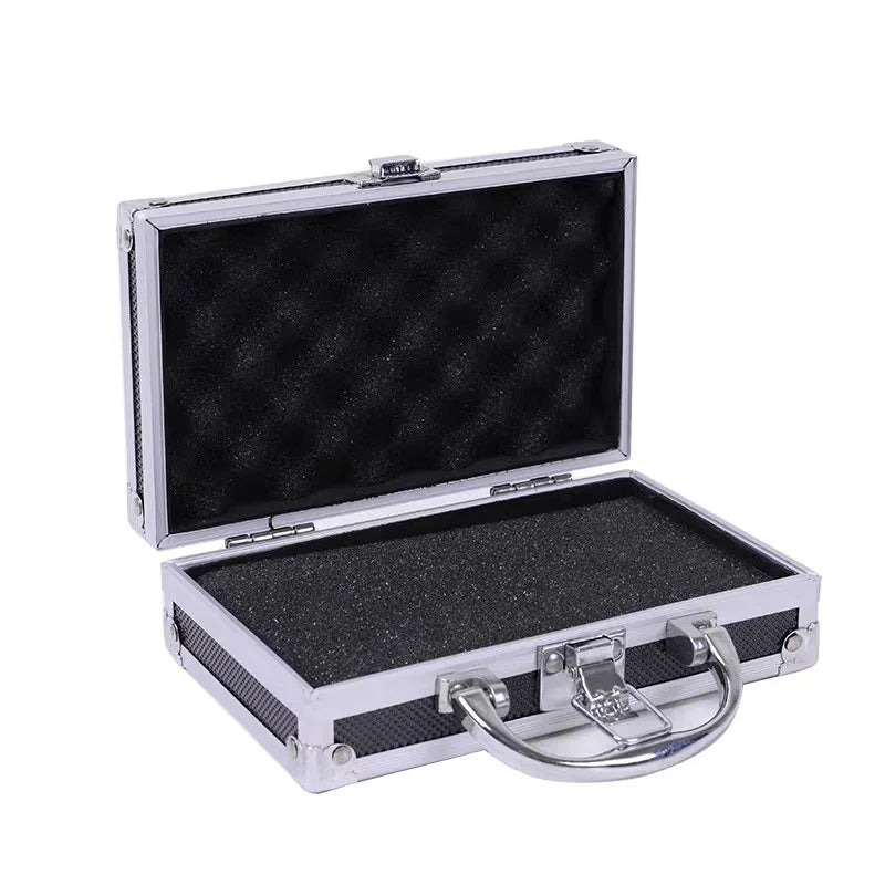 Tattoo Kit Box Aluminum Tattoo Machine Storage Box Portable Multifunctional with Sponge and Corner Reinforcements for Makeup Box
