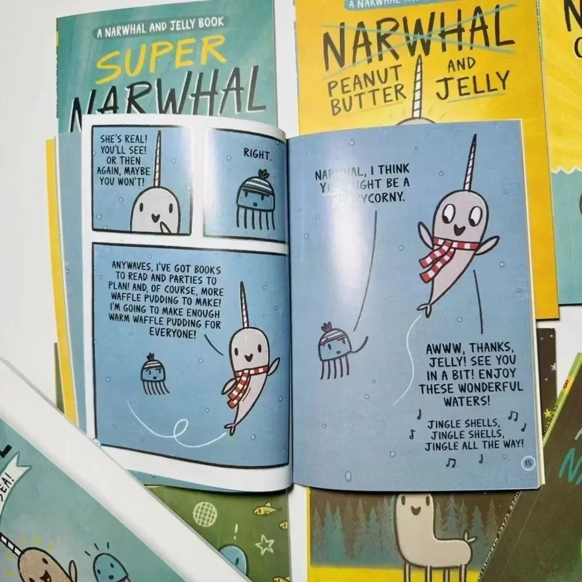 8 Volumes Narwhal and Jelly Storybook Children's Picture Comic Book Kids English Reading Gift