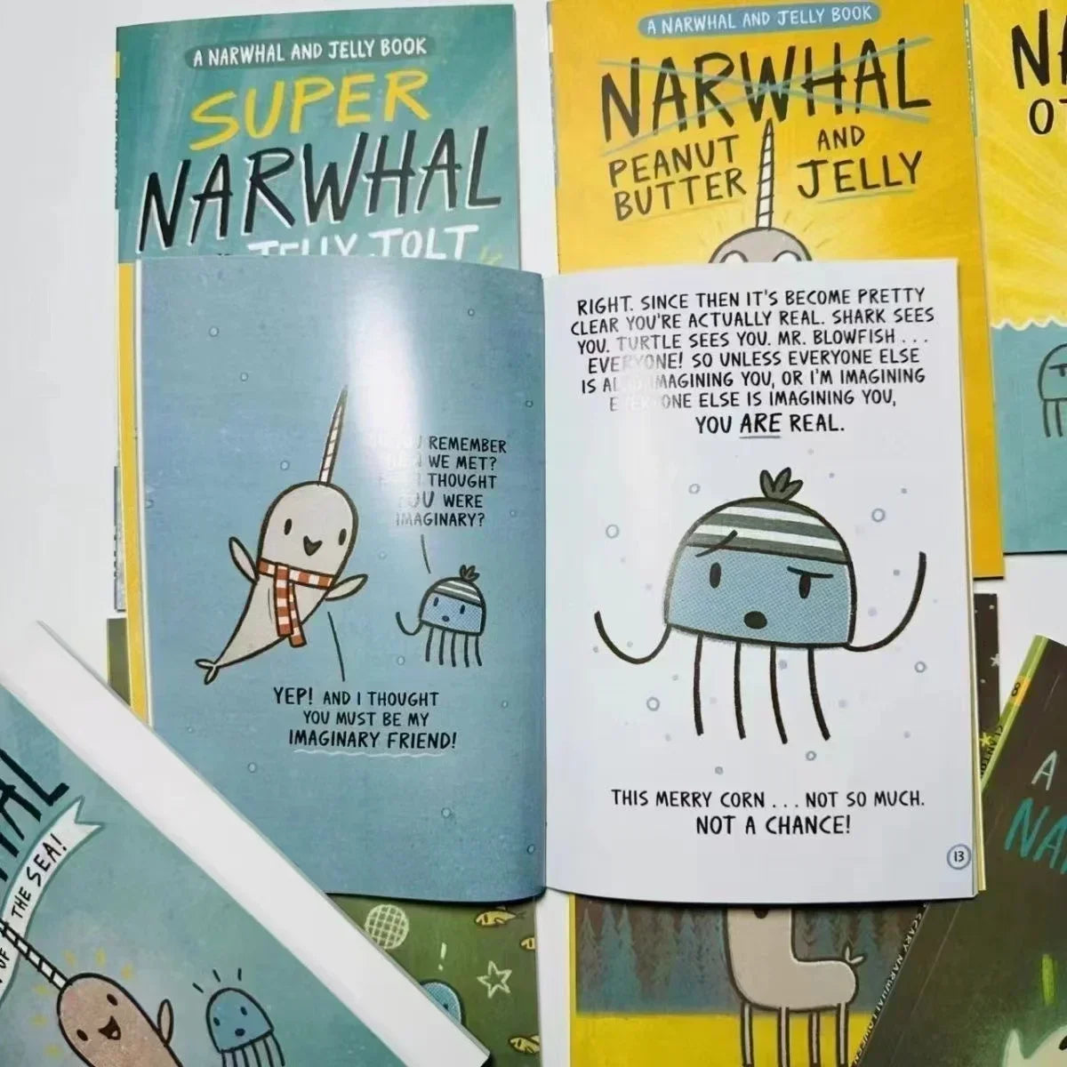 8 Volumes Narwhal and Jelly Storybook Children's Picture Comic Book Kids English Reading Gift
