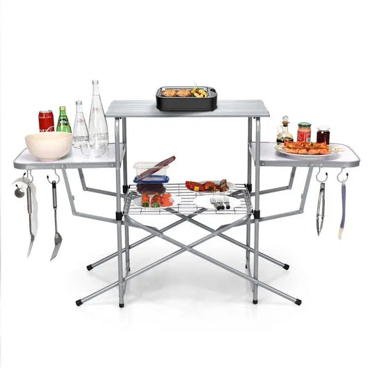 Foldable Outdoor BBQ Table Grilling Stand Convenient Portable Tables for Outdoor Activities