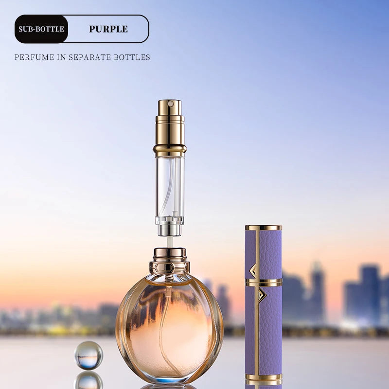 5/8/10ml PU leather mini perfume Atomizer Bottle Sprayer Suitable for Boarding Tight Sealing Travel Customized Refillable Bottle