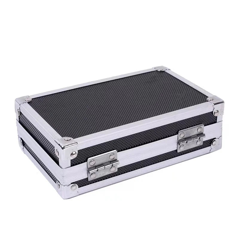 Tattoo Kit Box Aluminum Tattoo Machine Storage Box Portable Multifunctional with Sponge and Corner Reinforcements for Makeup Box