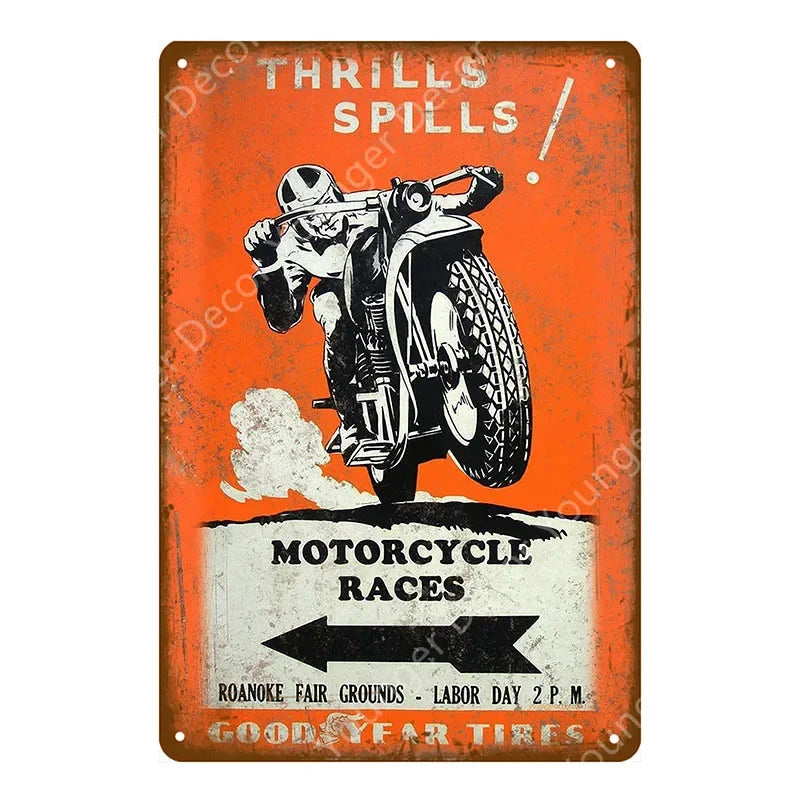 Dirt Bike Metal Poster Retro Motorcycle Races Plaque Wall Art Painting Plate Pub Bar Garage Home Decor Isle Of Man Signs YI-179