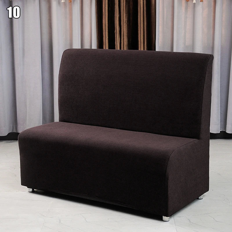Bar Cafe Internet Bar Armless Sofa Cover Elastic Thickened Corn Velvet Hotel Restaurant Non Slip Stretch Sofa Covers Slipcovers