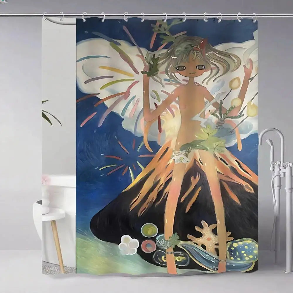 Aya Takano Art Shower Curtains 180cm Polyester Modern Style Bathroom Curtain With Hooks Waterproof Funny Shower Curtain