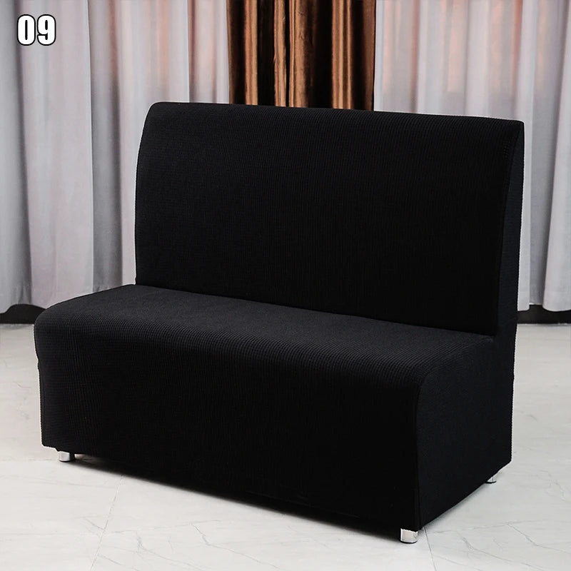 Bar Cafe Internet Bar Armless Sofa Cover Elastic Thickened Corn Velvet Hotel Restaurant Non Slip Stretch Sofa Covers Slipcovers