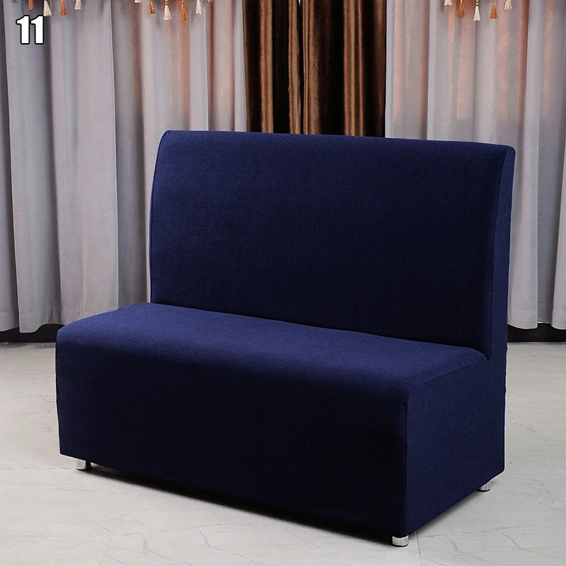 Bar Cafe Internet Bar Armless Sofa Cover Elastic Thickened Corn Velvet Hotel Restaurant Non Slip Stretch Sofa Covers Slipcovers