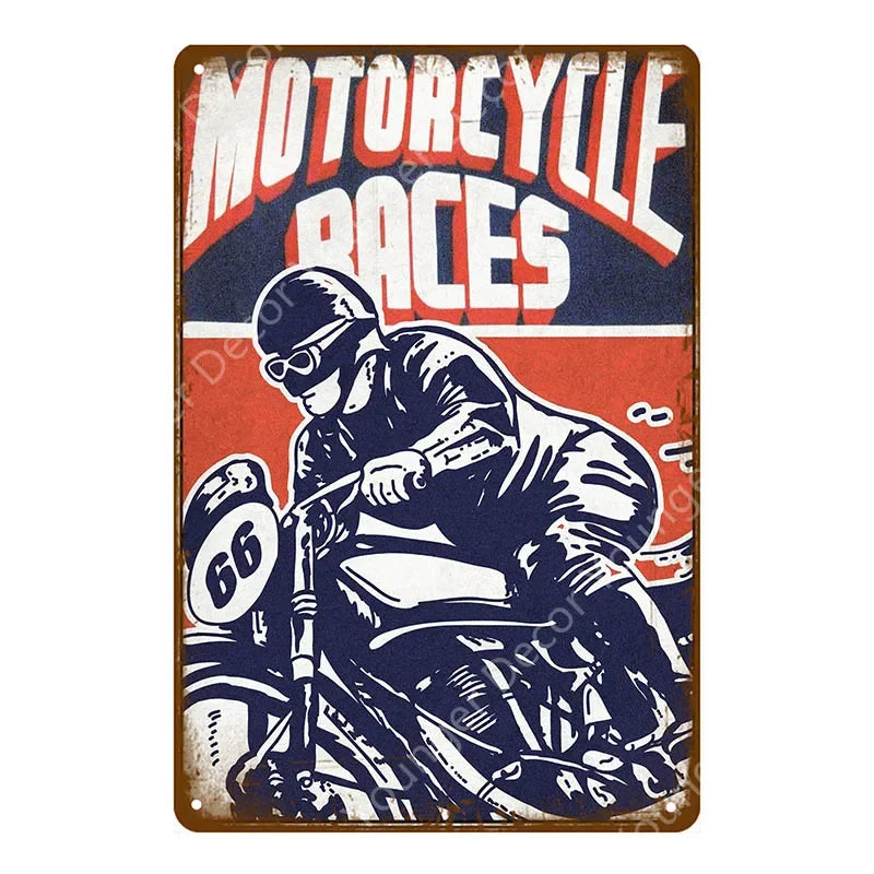 Dirt Bike Metal Poster Retro Motorcycle Races Plaque Wall Art Painting Plate Pub Bar Garage Home Decor Isle Of Man Signs YI-179