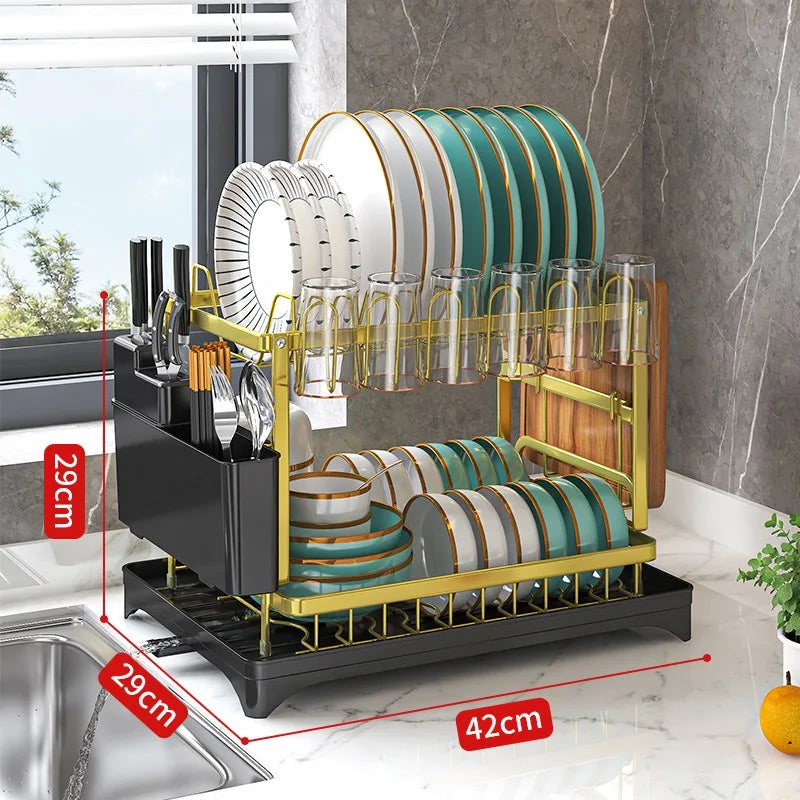 Kitchen Drainage Rack Dish Rack Dish Storage Household Chopsticks Knife and Fork Storage Rack Countertop Bowl Drying Shelf