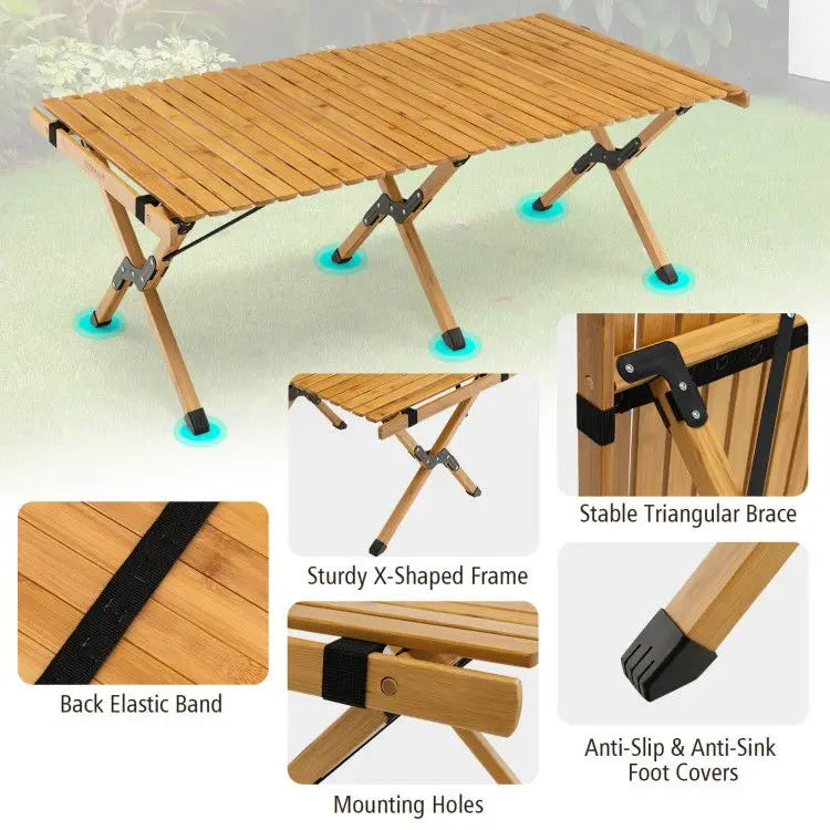 Portable Camping and BBQ Picnic Table with Carry Bag for Outdoor Activities
