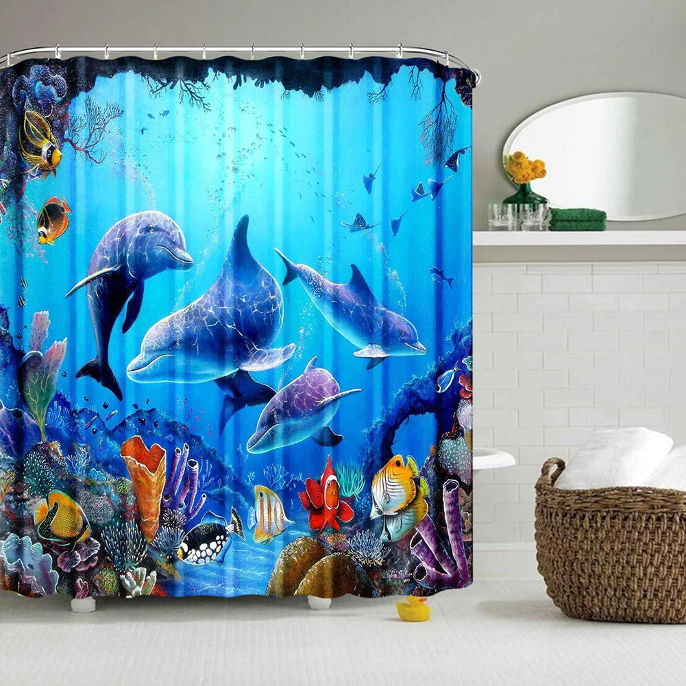 Nature Shower Curtains Woodland Bath Curtain Polyester Cloth Fabric Bathroom Partition with Hooks Scenic Decor Shower Curtain