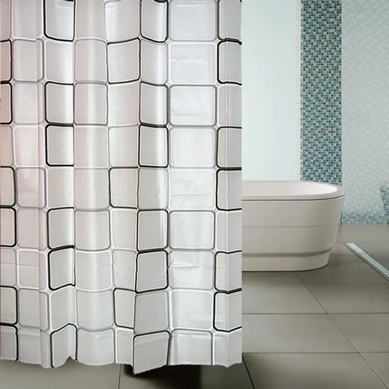 180*200CM Bathroom Shower Curtain Waterproof and Anti-Mold Home Bathroom Screens Decorative Bathtub Curtain with 12 Hooks
