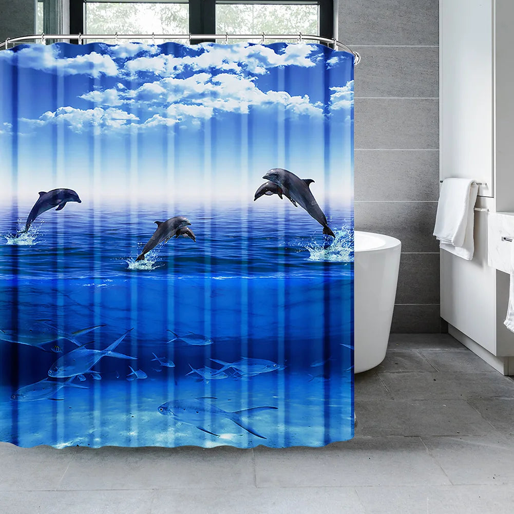 Nature Shower Curtains Woodland Bath Curtain Polyester Cloth Fabric Bathroom Partition with Hooks Scenic Decor Shower Curtain