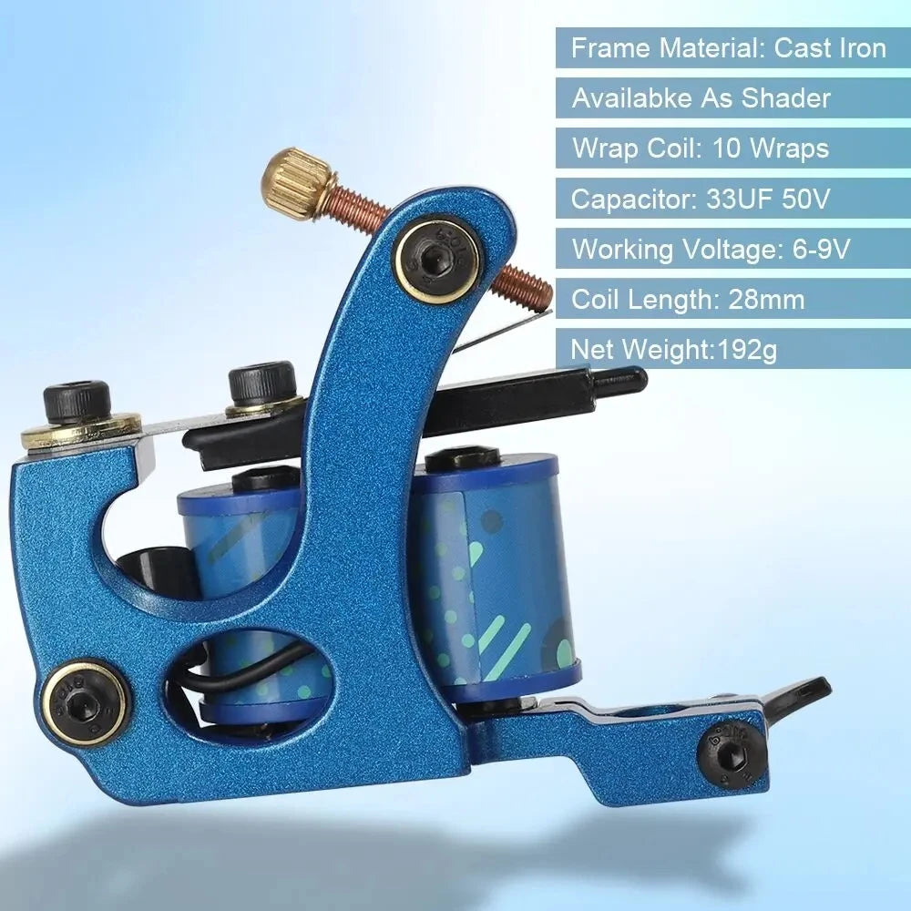 Coils Tattoo Machines Kit Cheap Beginner Tattoo Kit with Power Supply Tattoo Needles Body Arts Supplies for Liner Shader Machine