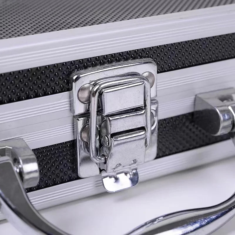 Tattoo Kit Box Aluminum Tattoo Machine Storage Box Portable Multifunctional with Sponge and Corner Reinforcements for Makeup Box